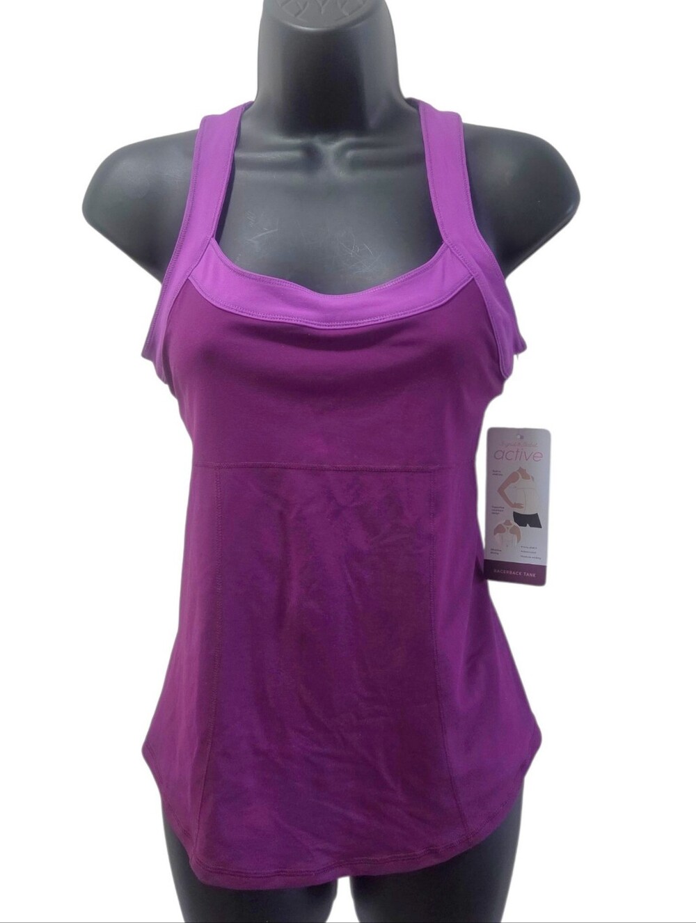 Active Purple Scoop Neck Women's Maternity Tank Top